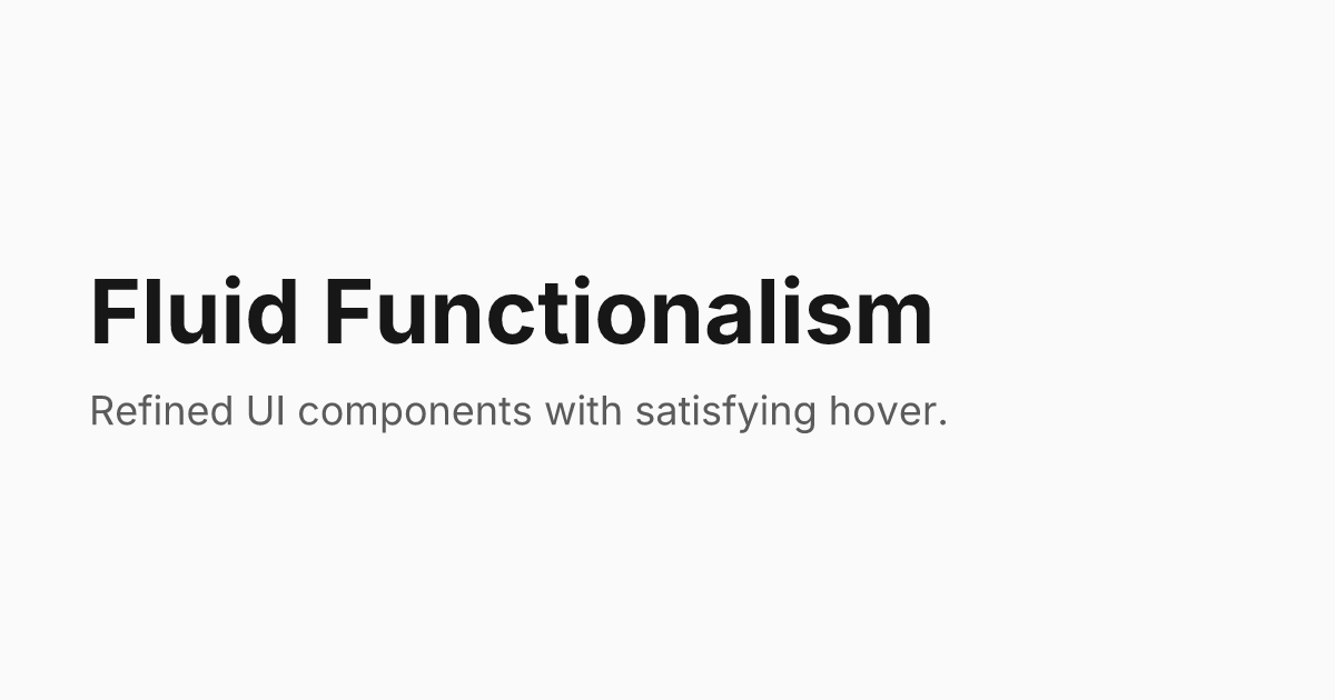 Fluid Functionalism preview